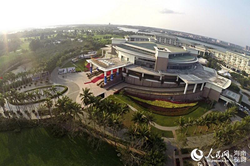 航拍博鳌亚洲论坛国际会议中心全景图