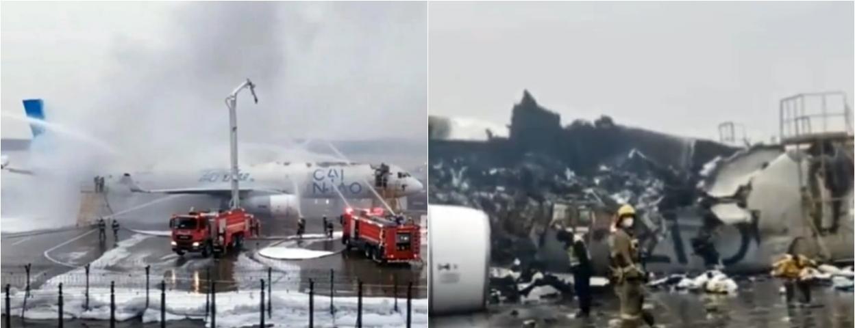 杭州机场一架俄罗斯货机起火烧毁  机上8人获救