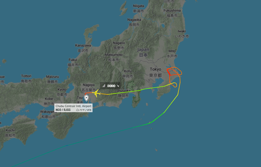 星宇航空台湾飞东京航班遇怪风两次降落不成功 降落名古屋加油   　