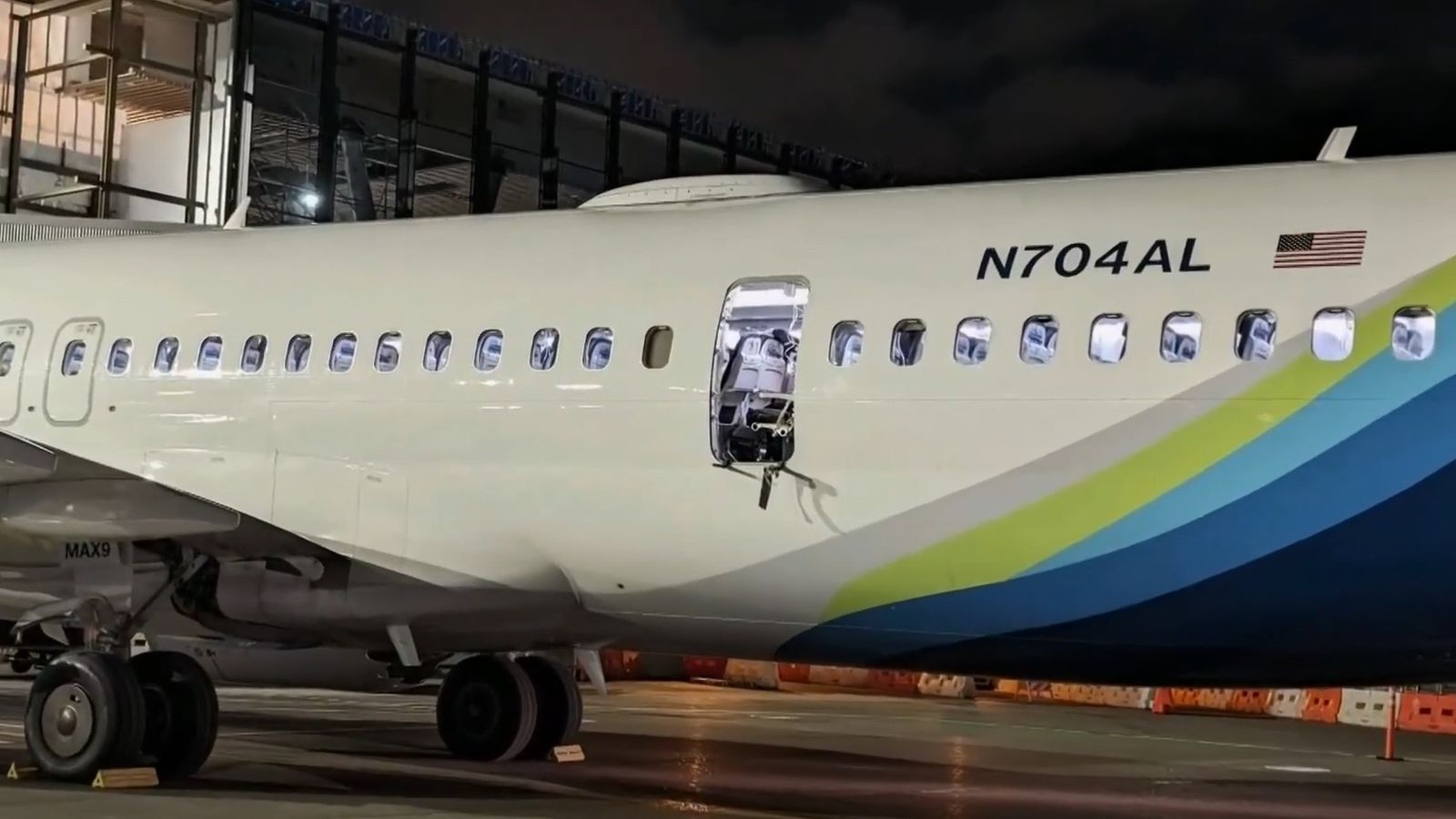 阿拉斯加航空一架波音737MAX暂时停飞其65架波音飞机 