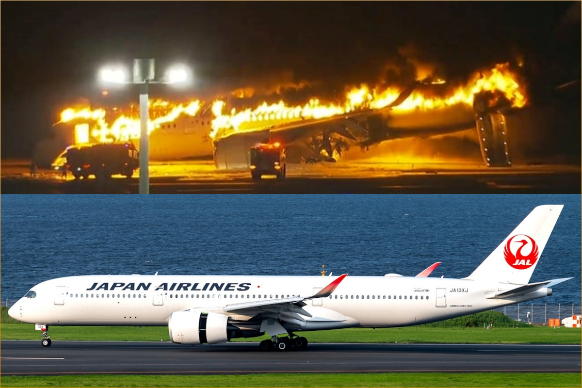 日本航空A350客机与海上保安厅飞机相撞并起火燃烧
