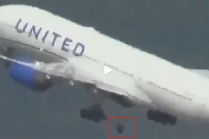 美联航一波音777飞机轮胎空中掉落  改道备降
