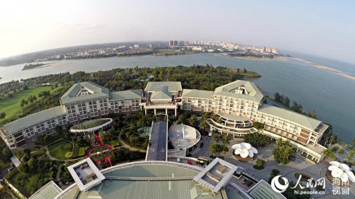 航拍博鳌亚洲论坛国际会议中心全景图