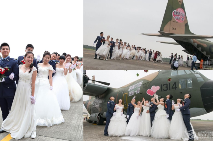台湾地区空军部门 10月21日在嘉义基地举行“凤凰于飞、爱你一起”官兵集体婚礼