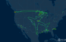 跨越22州 历时18小时 波音787在美国上空画了张“自画像”