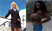 白人空姐整容变黑人 成为欧洲第一大胸 新名“大天使”