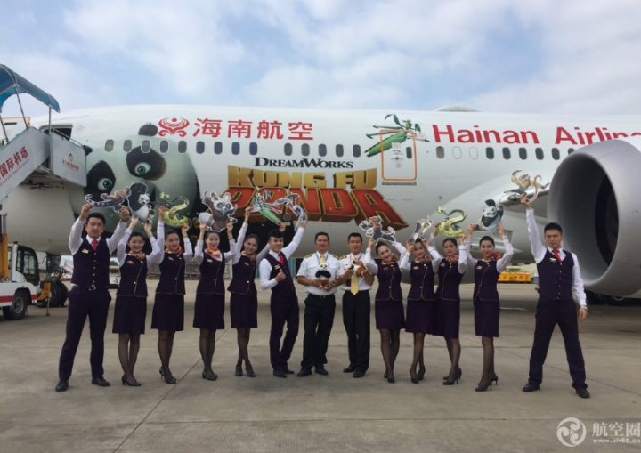  海南航空首架“功夫熊猫”主题航班10月1日国庆节首飞