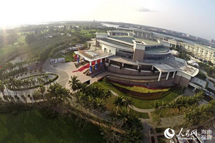 航拍博鳌亚洲论坛国际会议中心全景图