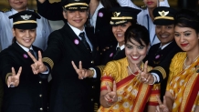 印度航空推“全女子航班”庆祝妇女节