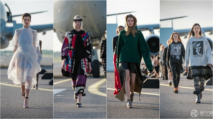赫尔辛基机场跑道上举行时装秀