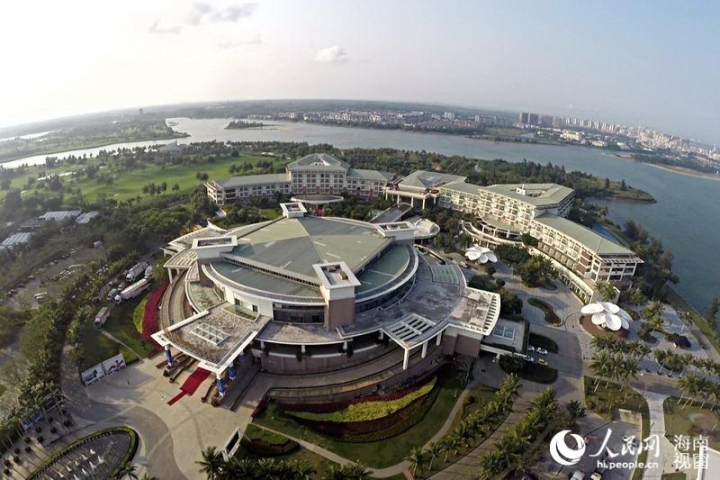 航拍博鳌亚洲论坛国际会议中心全景图